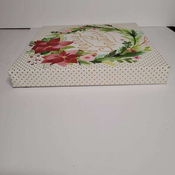 Square "Merry Christmas" Poinsettia Wreath Sign - Picture 12 of 14